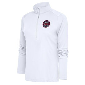 アンティグア レディース パーカー・スウェットシャツ アウター UConn Huskies Antigua Women's BackToBack NCAA Men's Basketball National Champions Tribute Half Zip Pullover Top???White