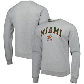 リーグカレッジエイトウェア メンズ パーカー・スウェットシャツ アウター Miami Hurricanes League Collegiate Wear 1965 Arch Essential Lightweight Pullover Sweatshirt Gray