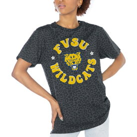ゲームデイ レディース Tシャツ トップス Fort Valley State Wildcats Gameday Couture Women's Victory Lap Leopard Standard Fit TShirt Charcoal