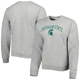 リーグカレッジエイトウェア メンズ パーカー・スウェットシャツ アウター Michigan State Spartans League Collegiate Wear 1965 Arch Essential Lightweight Pullover Sweatshirt Heather Gray