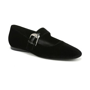 �i�`�����C�U�[ ���f�B�[�X �T���_�� �V���[�Y Women's Cosmic Square Toe Mary Jane Ballet Flats Black Velvet