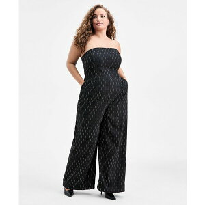 �o�[�X���[ ���f�B�[�X �����s�[�X �g�b�v�X Trendy Plus Size Embellished Strapless Jumpsuit, Macy's Exclusive Black