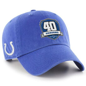 フォーティーセブン メンズ 帽子 アクセサリー Indianapolis Colts '47 40th Anniversary Front Patch Clean Up Adjustable Hat Royal