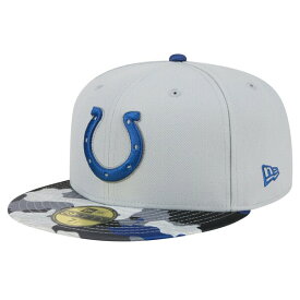 ニューエラ メンズ 帽子 アクセサリー Indianapolis Colts New Era Active Camo 59FIFTY Fitted Hat Gray