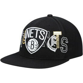 ミッチェル&ネス メンズ 帽子 アクセサリー Brooklyn Nets Mitchell & Ness Hype Type Snapback Hat Black