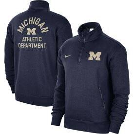 ナイキ メンズ ジャケット＆ブルゾン アウター Michigan Wolverines Nike Campus Athletic Department QuarterZip Sweatshirt Navy