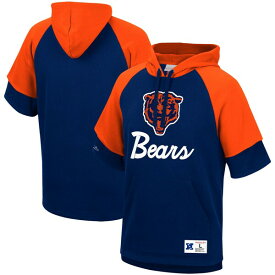 ミッチェル&ネス メンズ パーカー・スウェットシャツ アウター Chicago Bears Mitchell & Ness Home Advantage Raglan Short Sleeve Pullover Hoodie Navy