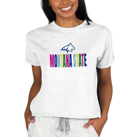 コンセプトスポーツ レディース Tシャツ トップス Montana State Bobcats Concepts Sport Women's TriBlend Mainstream Terry Short Sleeve Sweatshirt Top Oatmeal