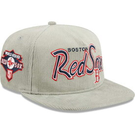 ニューエラ メンズ 帽子 アクセサリー Boston Red Sox New Era Corduroy Golfer Adjustable Hat Gray