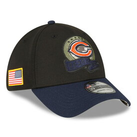 ニューエラ メンズ 帽子 アクセサリー Chicago Bears New Era 2022 Salute To Service 39THIRTY Flex Hat Black/Navy