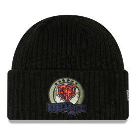 ニューエラ メンズ 帽子 アクセサリー Chicago Bears New Era 2022 Salute To Service Knit Hat Black