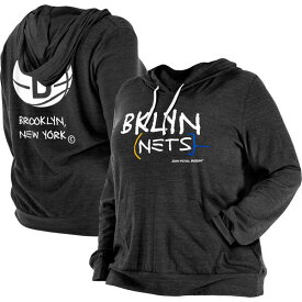 ニューエラ レディース Tシャツ トップス Brooklyn Nets New Era Women's Plus Size 2022/23 City Edition BiBlend Long Sleeve Hoodie TShirt Heather Black