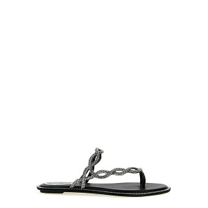 lJIB fB[X T_ V[Y Embellished Slip-on Sandals Black