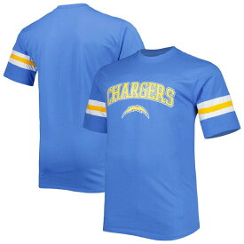 ファナティクス メンズ Tシャツ トップス Los Angeles Chargers Big & Tall Arm Stripe TShirt Powder Blue