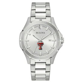 ブロバ メンズ 腕時計 アクセサリー Texas Tech Red Raiders Bulova Stainless Steel Classic Sport Watch -