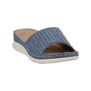 W[V[V[Y fB[X T_ V[Y Women's Julie Embellished Comfort Flat Sandals Blue