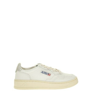 オートリー レディース スニーカー シューズ White And Silver Leather Sneakers Woman Bianco