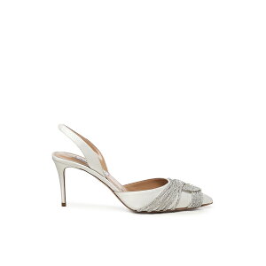 ANAY[ fB[X q[ V[Y Gatsby Satin Pumps With Crystals White
