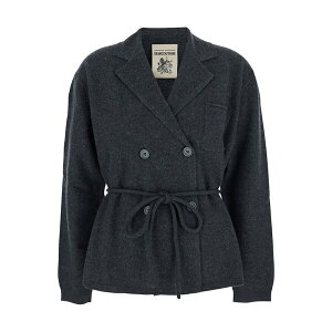 Z~N`[ fB[X WPbgu] AE^[ Grey Jacket With Classic Revers And Waistband In Wool Woman Grey