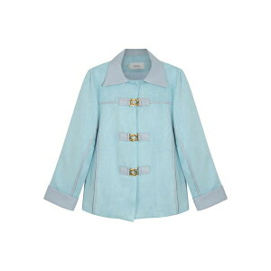 �A�C�\���_ ���f�B�[�X �W���P�b�g���u���]�� �A�E�^�[ Leather-trimmed jacket Blue