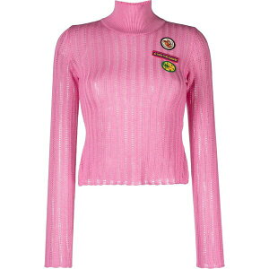 �R���~�I ���f�B�[�X �j�b�g&�Z�[�^�[ �A�E�^�[ Anna badge-embroidered jumper Pink
