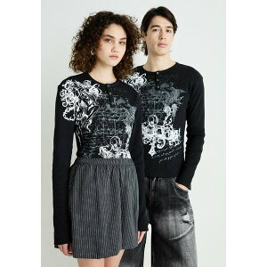 WF[fbh Y T_ V[Y ANOINTED WAFFLE HENLEY UNISEX - Long sleeved top - black