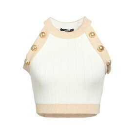 【送料無料】 バルマン レディース カットソー トップス Tops Cream