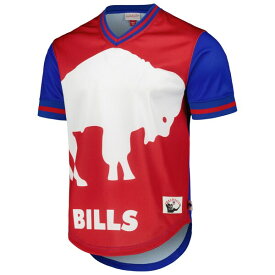 ミッチェル&ネス メンズ Tシャツ トップス Buffalo Bills Mitchell & Ness Jumbotron 3.0 Mesh VNeck TShirt Royal