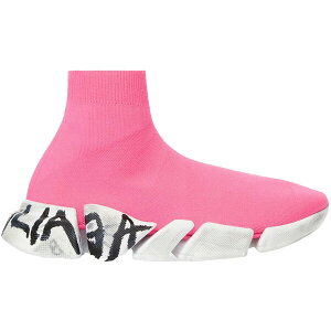 Balenciaga oVAK fB[X Xj[J[ yBalenciaga Speed 2.0 Graffiti Recycled Knit Fluo Pink (Women's)z TCY US_7(24.0cm) Pink/White/Black