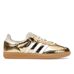 adidas �A�f�B�_�X ���f�B�[�X �X�j�[�J�[ �yadidas Samba OG Gold Metallic Cracked Leather (Women's)�z �T�C�Y US_7(24.0cm) Gold Metallic/White/Core White