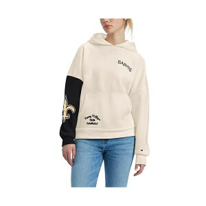 g~[ qtBK[ fB[X p[J[EXEFbgVc AE^[ Women's Cream, Black New Orleans Saints Harriet Pullover Hoodie Cream, Black