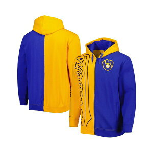�~�b�`�F��&�l�X �����Y �p�[�J�[�E�X�E�F�b�g�V���c �A�E�^�[ Men's Gold, Royal Milwaukee Brewers Fleece Full-Zip Hoodie Gold, Royal