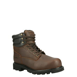 tbWEFA Y u[c V[Y Men's Classic Leather Work Boots Brown
