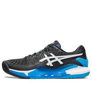 ASICS �A�V�b�N�X �����Y �X�j�[�J�[ �yASICS Gel Resolution 9 'Black Blue' 1041A330-001�z �T�C�Y US_6.5(24.5cm)