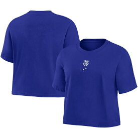 ナイキ レディース Tシャツ トップス Barcelona Nike Women's Crest Cropped TShirt Royal