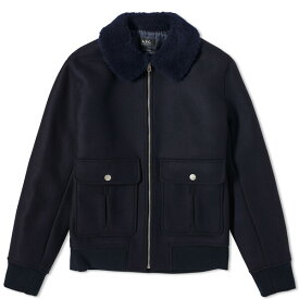 アーペーセー メンズ ジャケット＆ブルゾン アウター A.P.C. Ben Faux Fur Collar Jacket Blue