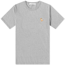 メゾンキツネ メンズ Tシャツ トップス Maison Kitsune Chillax Fox Patch Classic T-Shirt Grey