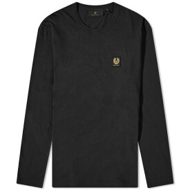 ベルスタッフ メンズ Tシャツ トップス Belstaff Long Sleeve Patch Logo T-Shirt Black