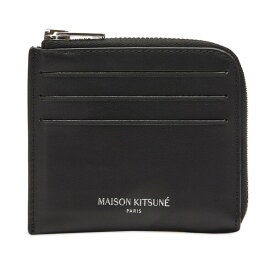 メゾンキツネ メンズ 財布 アクセサリー Maison Kitsune Zipped Cardholder Black