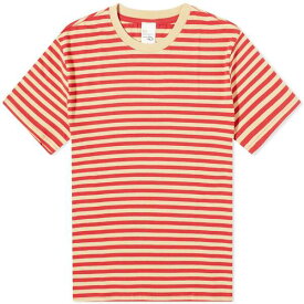 ヌーディージーンズ メンズ Tシャツ トップス Nudie Leffe Breton Stripe T-Shirt Red