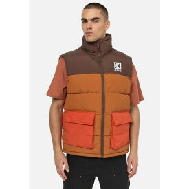 カール カナイ メンズ ジャケット＆ブルゾン アウター BLOCK PUFFER VEST - Waistcoat - dark orange/sand/brown