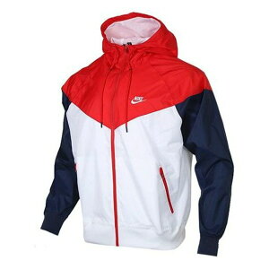 Nike iCL Y Xj[J[ yNike Sportswear Windrunner Colorblock Hooded Jacket Red White AR2192-104z TCY US_M_XL