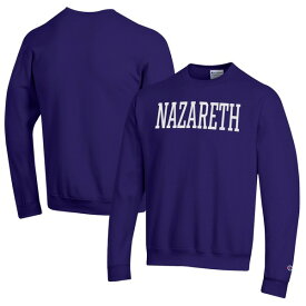 チャンピオン メンズ パーカー・スウェットシャツ アウター Nazareth College Golden Flyers Champion Eco Powerblend Crewneck Sweatshirt Purple