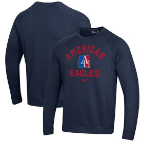 アンダーアーマー メンズ パーカー・スウェットシャツ アウター American University Eagles Under Armour All Day Fleece Pullover Sweatshirt Navy