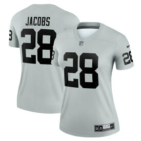 ナイキ レディース ユニフォーム トップス Josh Jacobs Las Vegas Raiders Nike Women's Inverted Legend Jersey Silver