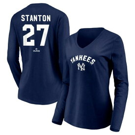 ファナティクス レディース Tシャツ トップス New York Yankees Fanatics Branded Women's Cooperstown Collection Personalized Winning Streak Long Sleeve VNeck TShirt Stanton,Giancarlo-27