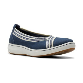 クラークス レディース サンダル シューズ Women's Cloud Steppers Breeze Sky Air Closed Toe Shoes Navy Textile