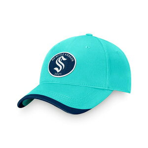 t@ieBNX Y Xq ANZT[ Branded Men's Light Blue Seattle Kraken Fundamental Adjustable Hat Light Blue, Navy