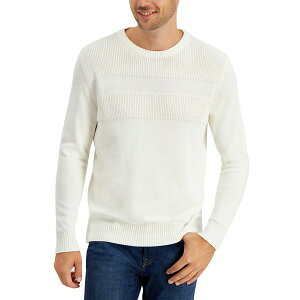 Nu[ Y jbg&Z[^[ AE^[ Men's Textured Cotton Sweater, Created for Macy's Winter Ivory