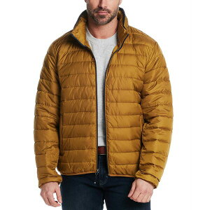 EFU[v[t Y WPbgu] AE^[ Men's Packable Neck Pillow Zip-Front Quilted Jacket Mustard